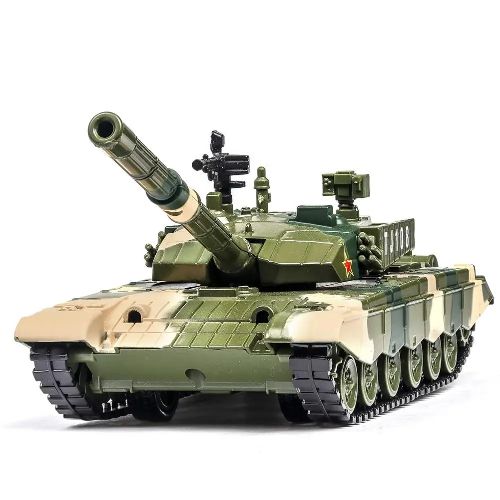 RCtown 1:32 Simulation Camouflage Tank Model Light Effect Alloy Pull Back Toy Car Collection