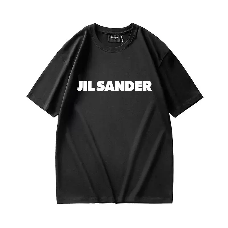 Summer Women White Cotton T-Shirts Jil Sander Casual Streetwear Couple Fashion Tees Lovers Loose Black Short Sleeve Tops For Man yellow t shirt