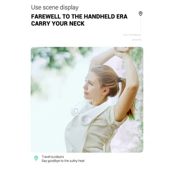 

Portable Lazy Sports Halter Fan Mini Hanging Neck Fan Usb Rechargeable Cover Halter Sports Fan Air Cooler