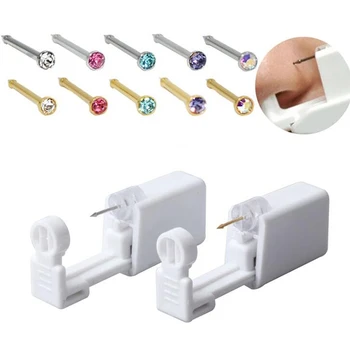 

Nose Piercing Gun Disposable Safe Sterile Ear Piercing Gun Nose Ring Nose Piercing Kit Ladies Ear Ring Piercing Set Body Jewelry
