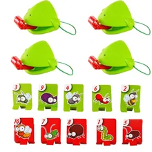 

4Pcs Tongue Chameleon Frog Mouth Take Card Tic Tac Tongue Game Be Quick To Lick Cards Toy Set Funny Board Game for Family Party