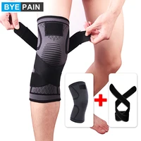 1Pcs Compression Knee Brace Support Non-slip Knee Sleeves Protector with Pressure Strap for Joint Pain Relief Injury Recovery 1