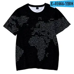 Универсальная детская футболка Летняя тонкая мягкая футболка в стиле «Карта мира» для мальчиков и девочек высокого качества