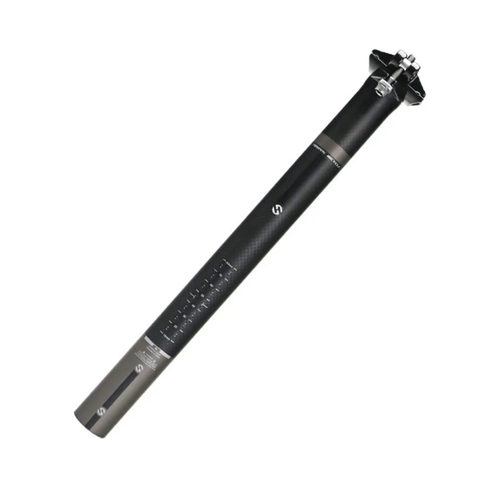 31.6x350mm Прочный разъем для подседельного штыря из твердого углеродного волокна для горного велосипеда с винтовым креплением, регулируемое Велосипедное Высокопрочное толстое велосипедное крепление 3K - Цвет: 31.6x350mm