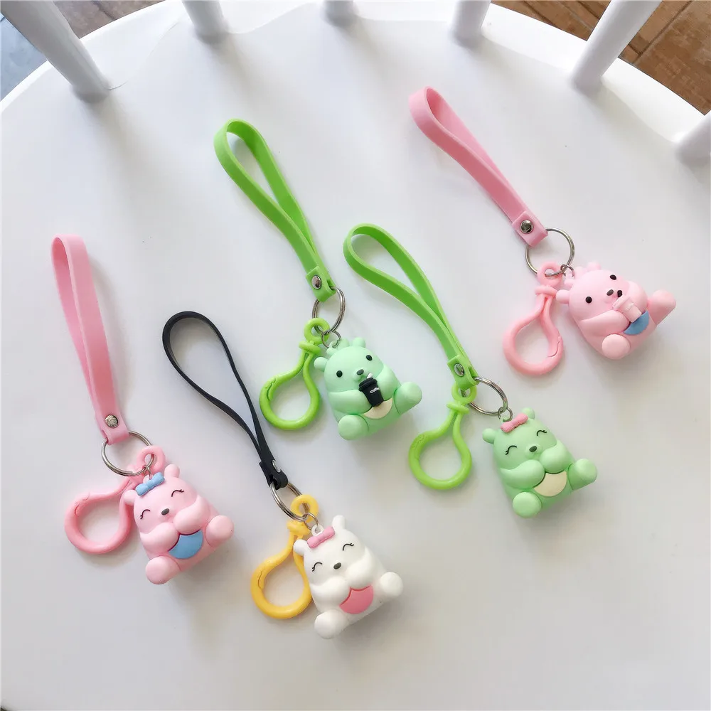 Красочный маленький медведь шнурок для ключей Gummy медведь игрушка на кольцо для ключей ремни Шарм Шнуры DIY декоративный кулон для ключей чехол для наушников