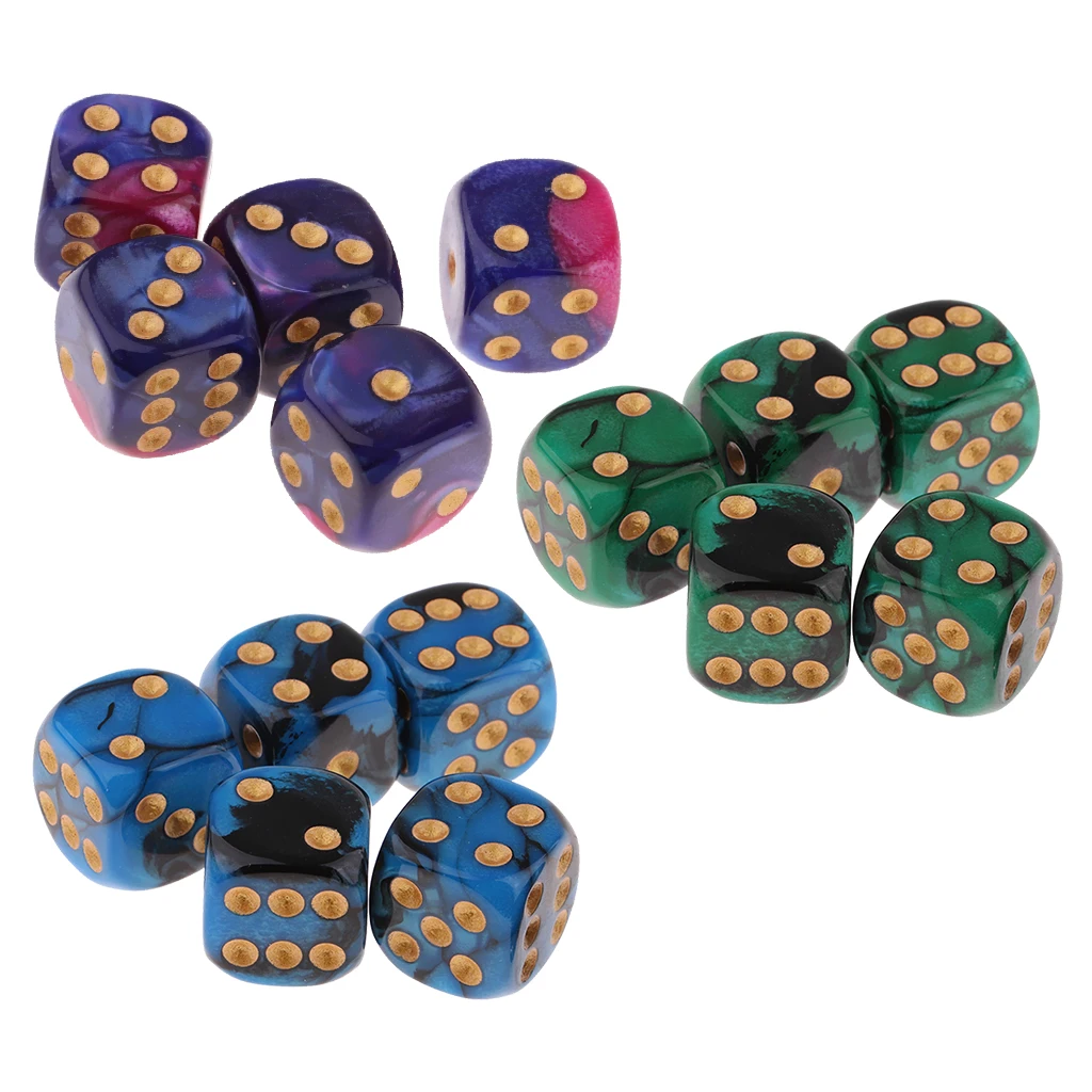5pcs 6-sided Game Dice Set Party Game Dice Six Sided Dice 16mm Square Corne for Family Travel Play Set Toys
