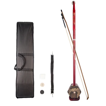 

Two Strings Violin Fiddle Exclusive Engraved Code Musical Stringed Instruments with Rosin Bow and Book Case