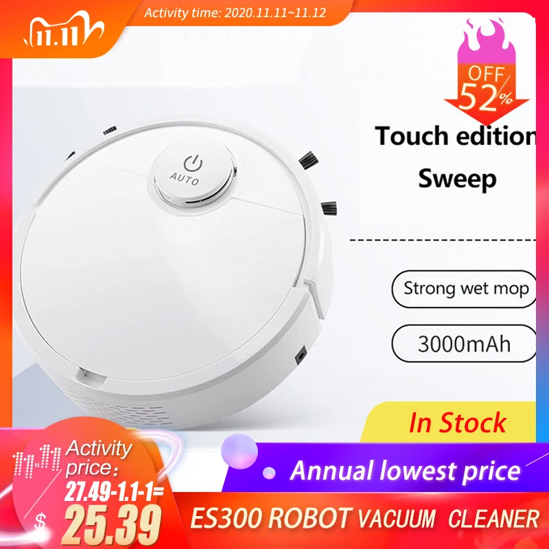 

USB Recharging Robot Vacuum Cleaner Touch Auto Sweeping Poweful Suction 3 In1 Pet Hair Home Dry Wet Mopping Auto Cleaning Robot