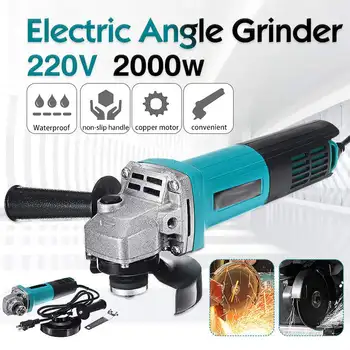 

2000W 220V 100mm Electric Angle Grinder Grinding Machine DIY Power Tool Polisher Sander Woodworking Cutting Metal Stone