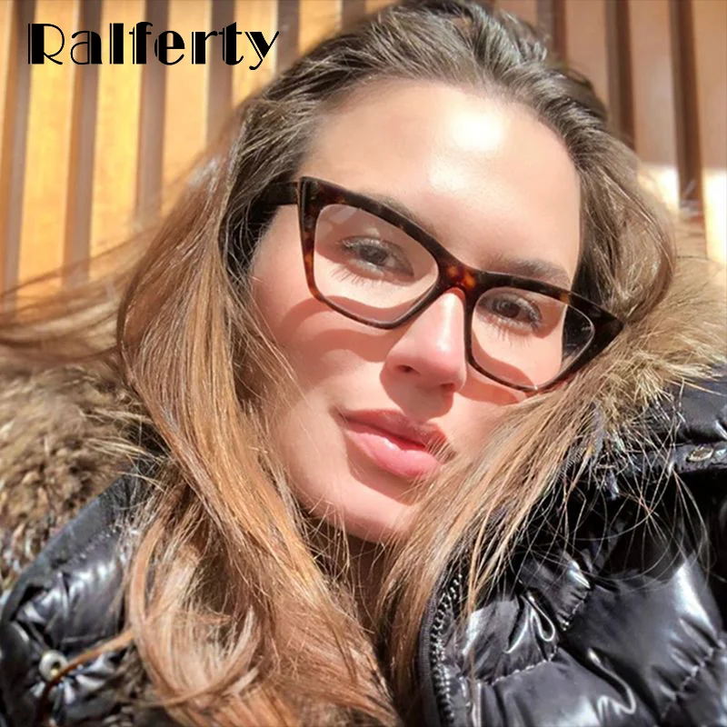 Ralferty TR90, женские очки, прозрачные, кошачий глаз, очки, оправа для очков для женщин, CP Pin Insert, без диоптрий, близорукость, F93349