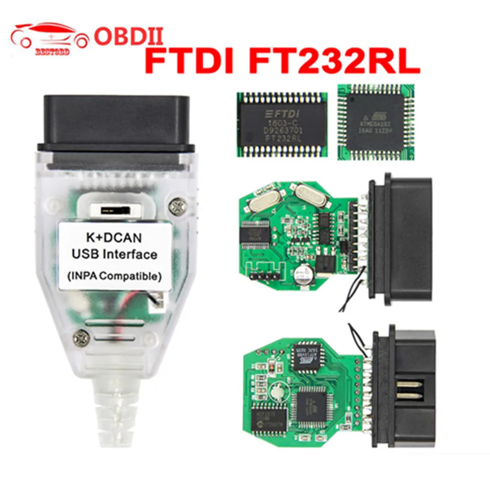 INPA K DCAN для BMW с чипом FT232RL 1998 2013 OBD2 кабель диагностический инструмент + Поддержка