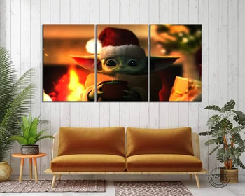 

3pcs Baby Yoda Mandalorian Movie Poster Paintings Star Wars Poster Canvas Paintings Wall Art Home Decor