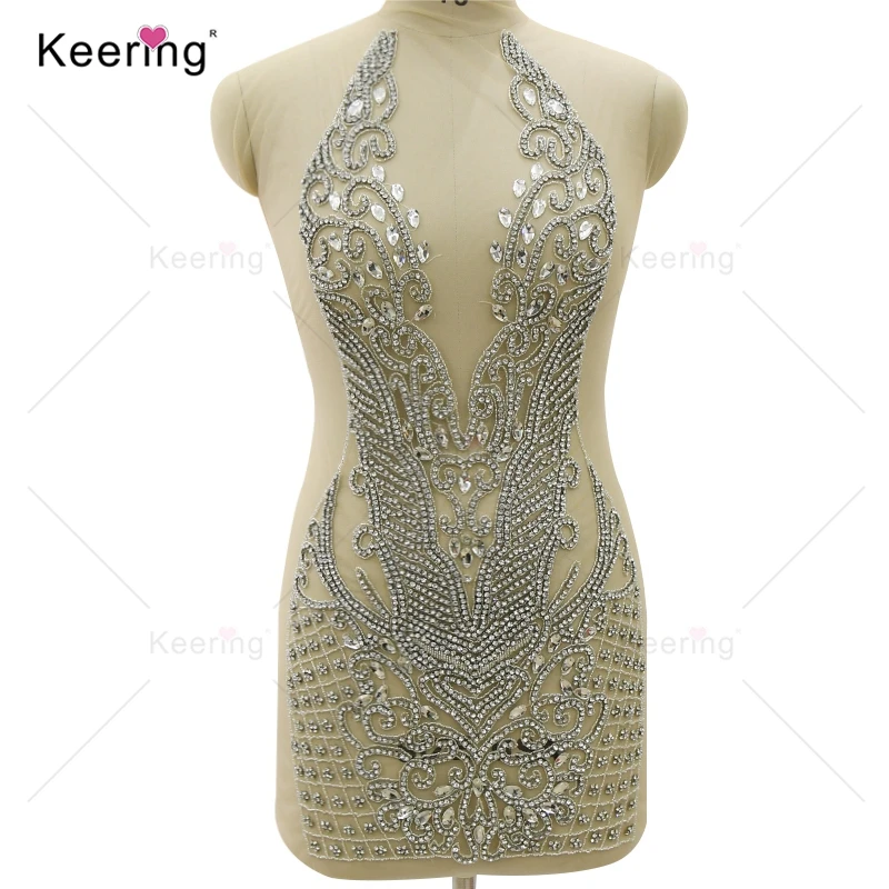 

Silver Sew On Rhinestone Body Applique for Wedding Dress, New Arrival Fashion, WDP-395