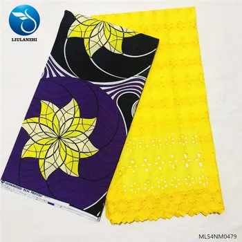 

LIULANZHI African Cotton Fabric Ankara Wax design 3 yards Dry Laces Voile Fabric Embroidery African Lace 2.5 yards ML54NM0457-84