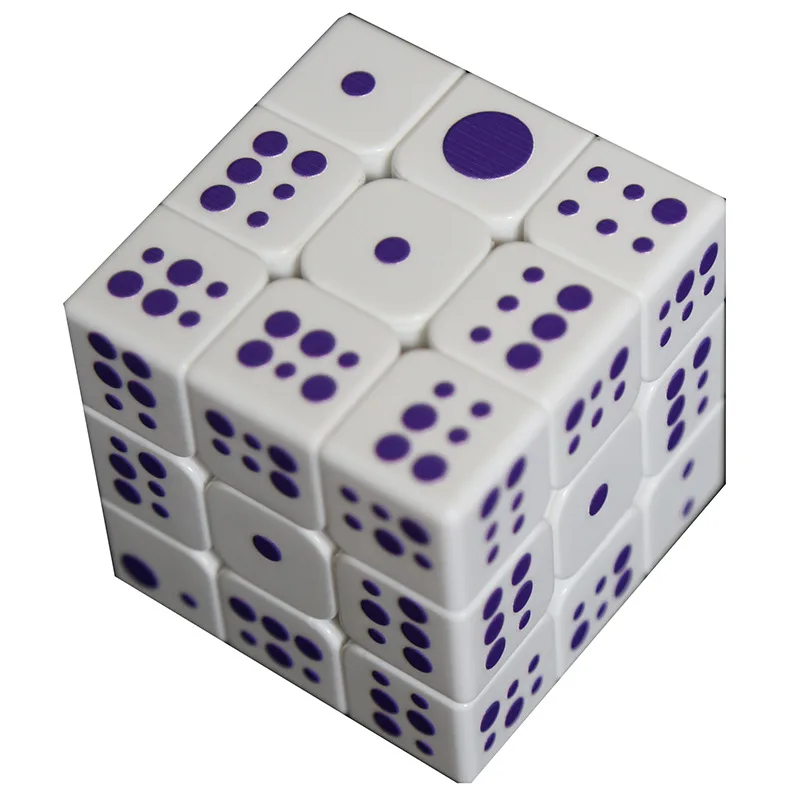 3x3x3 3D взрослых Скорость твист трехмерной с тиснением и изображением головоломка, определение отпечатка пальца, Магический кубик, развивающая игра слепых Брайля куб, игрушка
