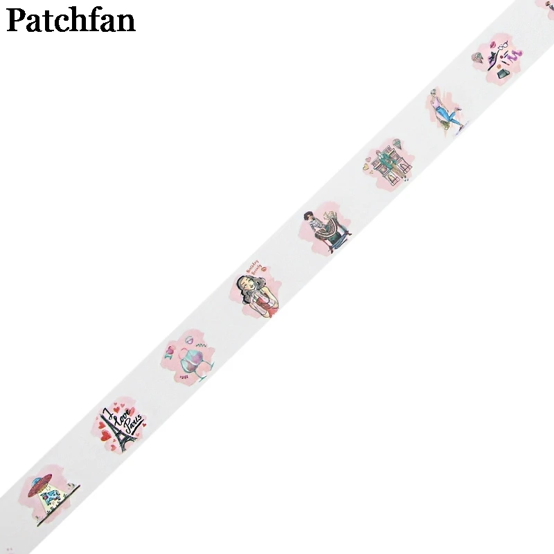 20 шт./лот Patchfan Парижский стиль иллюстрация 90s DIY Скрапбукинг дети клей васи маскирующая Лента Печатный узор стикер A2340