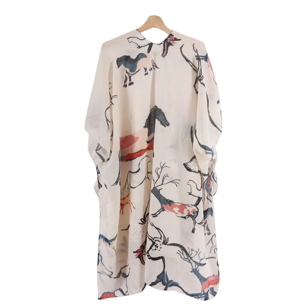 Женский пляжный шарф с кисточками и принтом накидка пончо солнцезащитный мягкая