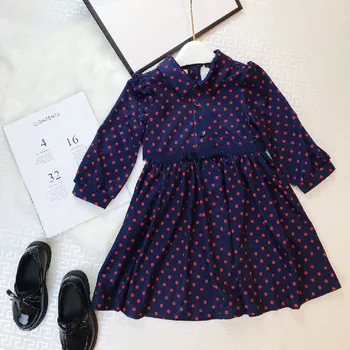 

New girl's long sleeve Polka Dot Dress fall / winter 2020 Foreign style children's dress High end skirt