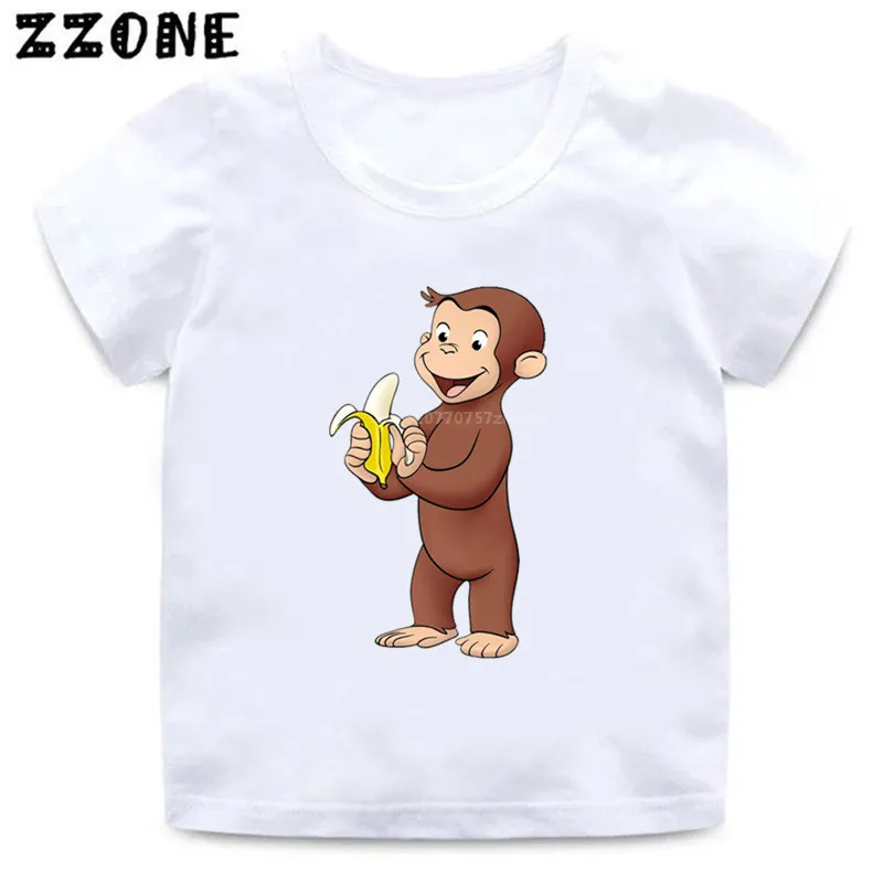 2020 New Summer Baby Boys T Shirt Wilny George Cartoon Print T-Shirt Per Bambini Funny Monkey Children Girls Tops Clothes