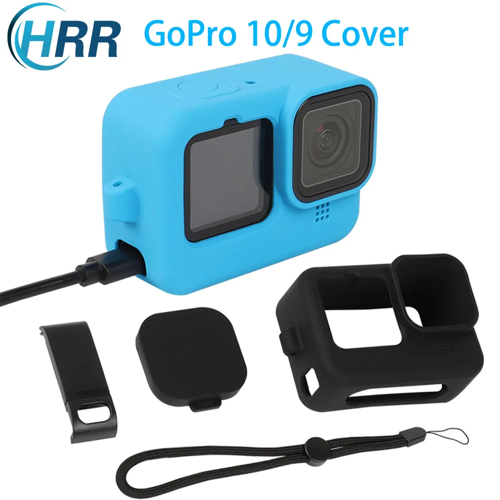 

Силиконовый защитный чехол для GoPro Hero 11 10 9 с перезаряжаемой боковой дверью, чехол для Hero9 Hero10, комплект аксессуаров для экшн-камеры