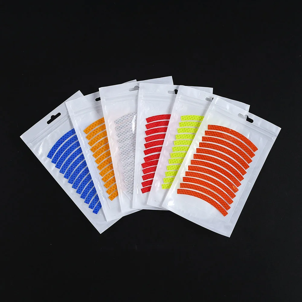 Bicycle Reflective Tape Wheel Decals Safety MTB Road Bike Reflective Stickers Cycling Wheel Adhesive Strips Bike Accessories BC0194 (6)