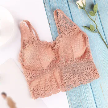 

Lace Tube Tops Bralet Woman Sexy Soft Comfy Brassiere Breathable Lingerie Daisy Floral Tank Tops Intimates Mesh Beauty Back Bra
