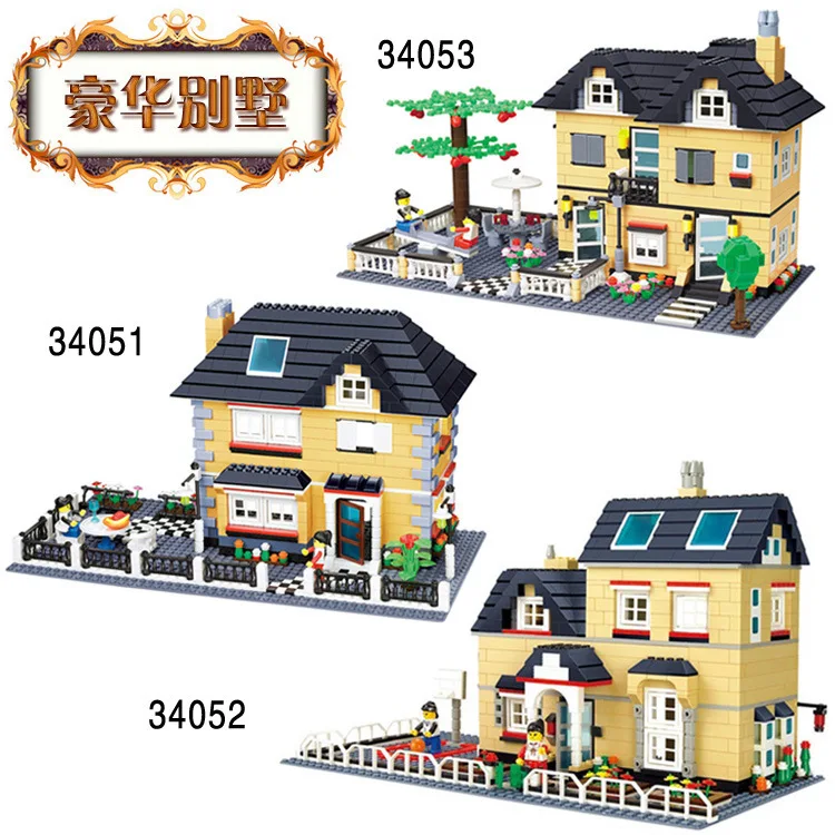 

Wange Multi--Small Particles Children'S Educational Toy Building Blocks GIRL'S Play House Assembled Street View Villa Architectu