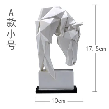 

Nordic simple geometric crafts decoration at home living room partition ark horse head wine rack Animal Sculpture statue