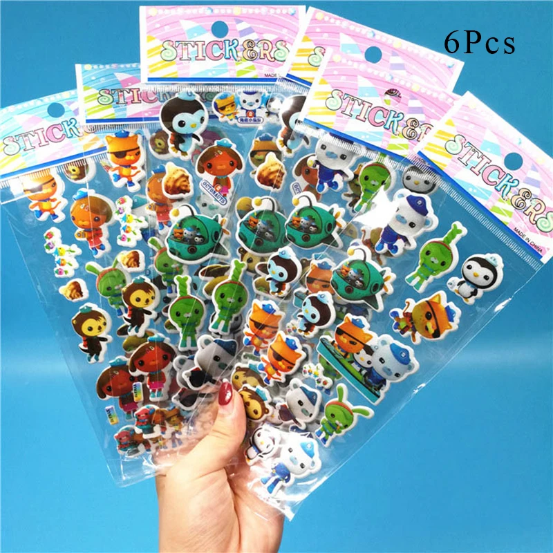 Octonauts тема вечерние украшения барнакулы Kwazii песо бумажный стаканчик, тарелка, шляпа, Детские воздушные шары для вечеринки на день рождения - Цвет: Sticker x 6