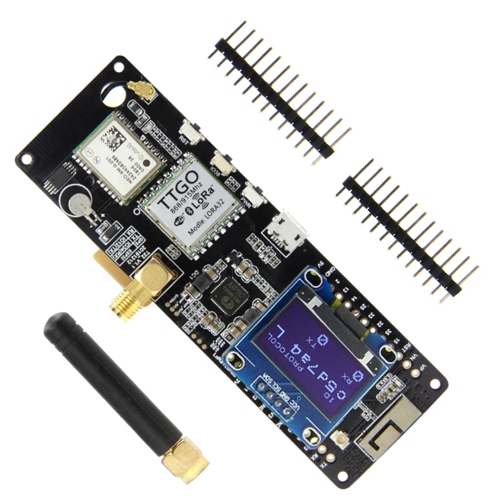 LILYGO<ALIMT >&reg;</ALIMT> TTGO T-Beam V1.1 ESP32 433/868/915/923Mhz WiFi Bluetooth Module ESP32 GPS NEO-6M SMA 18650 Battery Holder With OLED