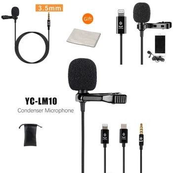 

YC-LM10 II Mini Portable Microphone Condenser Clip-on Lapel Lavalier Mic Wired Mikrofo/Microfon for iPhone X 8 7 CANON YC-LM10