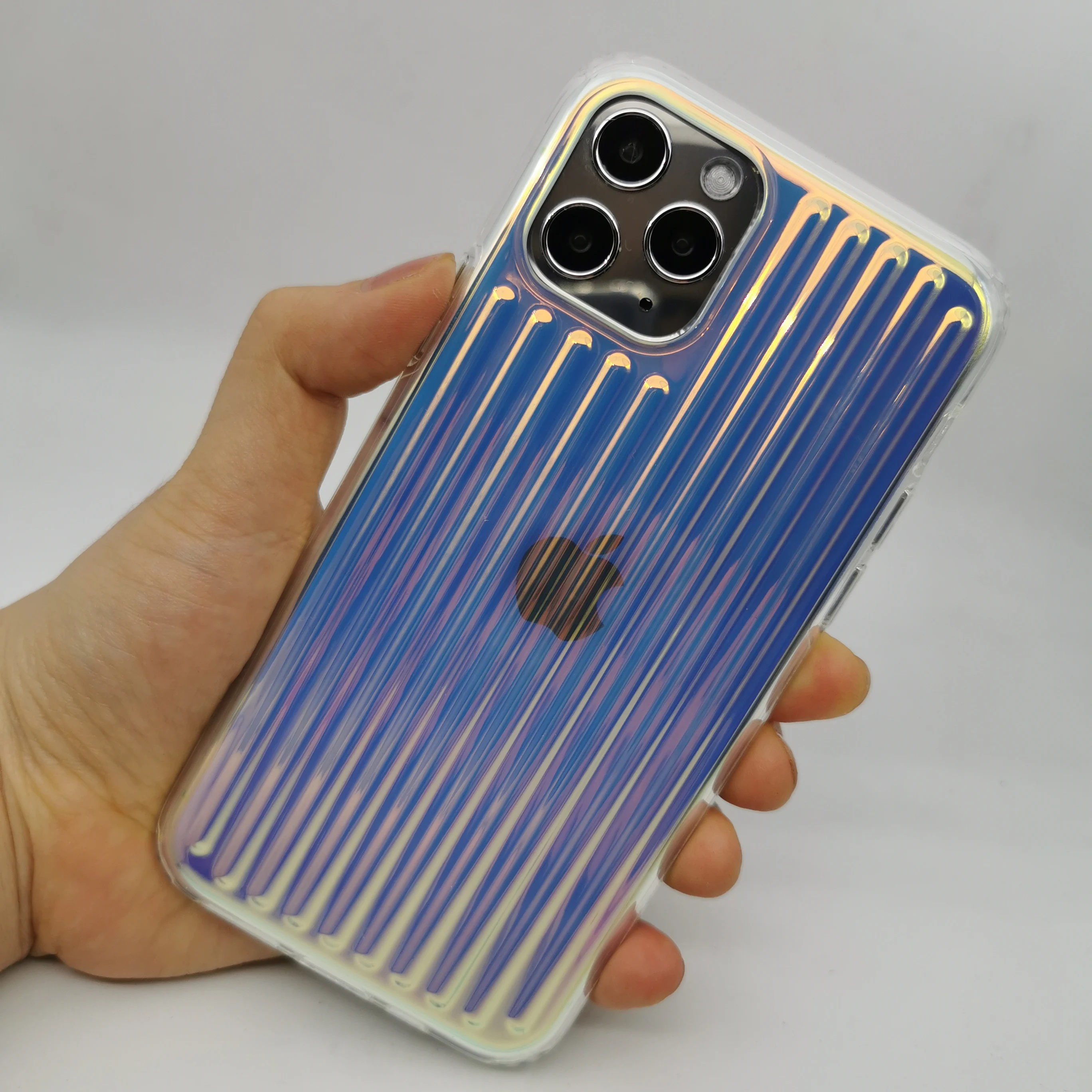 

For iPhone 11 Pro max Case Luxury Laser Stripes Gradient Rainbow Clear Soft Cover for iPhone 7 8 Plus Xs MAX XR X Glitter Case