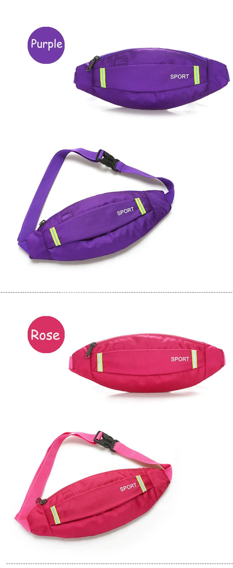Men Women Running Waist Bag Sport Pack Cycling Bag Belt Fanny Waist Pouch Outdoor Travel Racing Hiking Gym Fitness Money Purse (10)