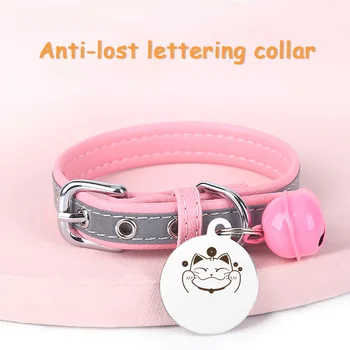 

New Cat Collar Microfiber Pet Lettering Collar With Luminou Cats Kitten Puppy Leash Collar Small Dogs Necklace Lead Pet Supplies