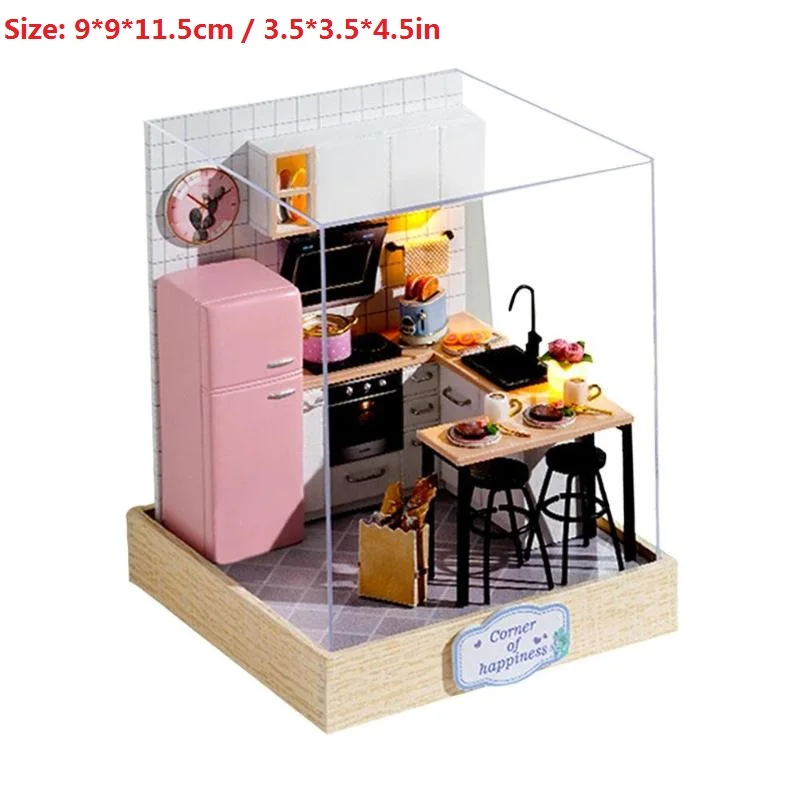 DIY Кукольный дом мебель Diy Миниатюрный 3D Деревянный Miniaturas кукольный домик мебель набор игрушек для детей на день рождения рождественские подарки - Цвет: K