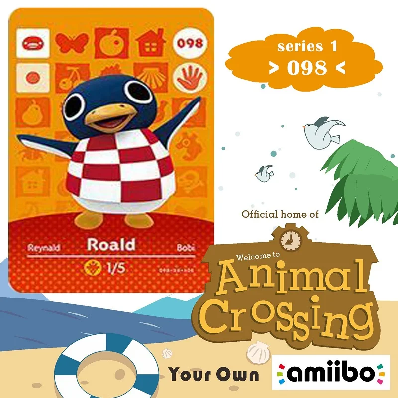 

098 Roald Amiibo Card Animal Crossing Series Animal Crossing New Horizons Amiibo Card Work for Ns Switch Games Nfc Card
