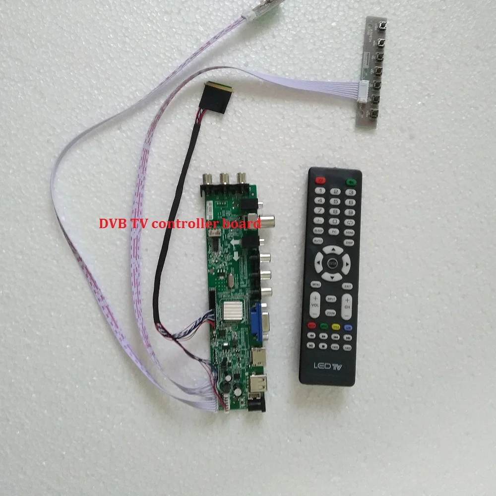VGA placa controladora LED Sinal digital HDMI TV USB AV remoto WLED DVB-T2