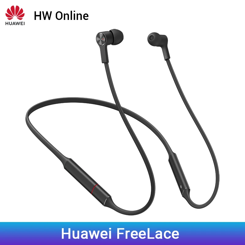 Huawei FreeLace Спортивные наушники Bluetooth 5,0 беспроводной для наушников, карты памяти кабель металлическая полость жидкий силикон магнитный переключатель - Цвет: Black