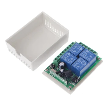 

433MHz DC12V 4CH Wireless RF 4-Key Relay Remote Control Switch Receiver Transmitter L41F