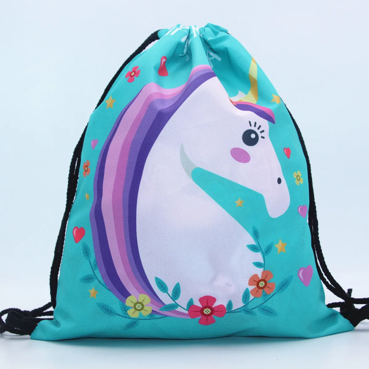 

2017-Hot Sales Unicorn Shopping Storage Drawstring Backpack