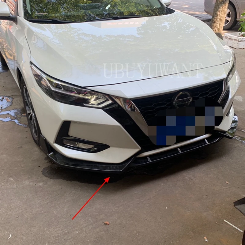 Углеродное волокно вид/черный 3 шт Автомобильный передний бампер губы подбородок бампер тела наборы сплиттер диффузор для 19 Nissan Sentra SYLPHY