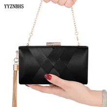 Горячая Женская сумка-клатч с металлической кисточкой сумки через плечо на цепочке классический стиль маленький кошелек день Вечерний Клатч сумки Bolsa Feminina