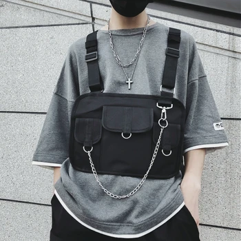 

Chao Brand Brassiere Male Same Function Hip-hop Personality Street Tactics vest Multi-pocket Shoulder Bag