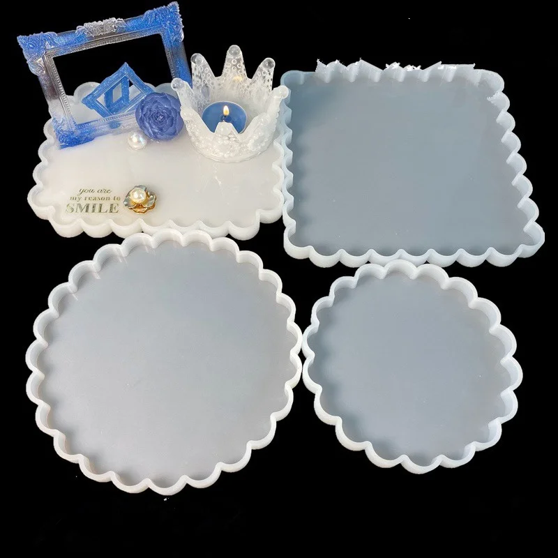 

DIY Crafts Silicone Molds For Resin Square Round Silicone Jewelry Casting Mold Coaster Mould For Pressure Board Epoxy