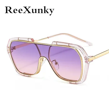 

2020 New Shield Sunglasses Men Women Fashion Color Lens Alloy Frame High Quality One Piece Brand Designer Shades Eyewear UV400