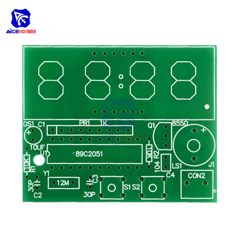 diymore AT89C2051 Digital 4 Bits Electronic Clock Electronic Component Suite DIY Kit