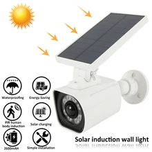 Солнечный светильник на открытом воздухе PIR датчик движения светодиодный солнечный Точечный светильник s монитор моделирования Солнечный настенный светильник s Водонепроницаемый IP66 Лампа безопасности