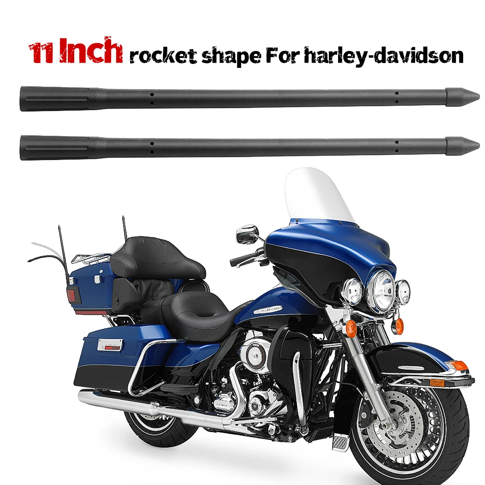 

1 Pair 4.5/5.5/8/11 inches Rocket Shape Strong signal High Quality Rubber Copper antenna Matte For halley davidson Motorcycle