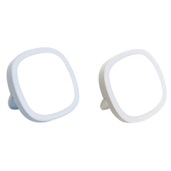 

2 Set LED Lighted Travel Makeup Mirror, Daylight LED, Compact, Portable, Folding Mirror-Blue & White