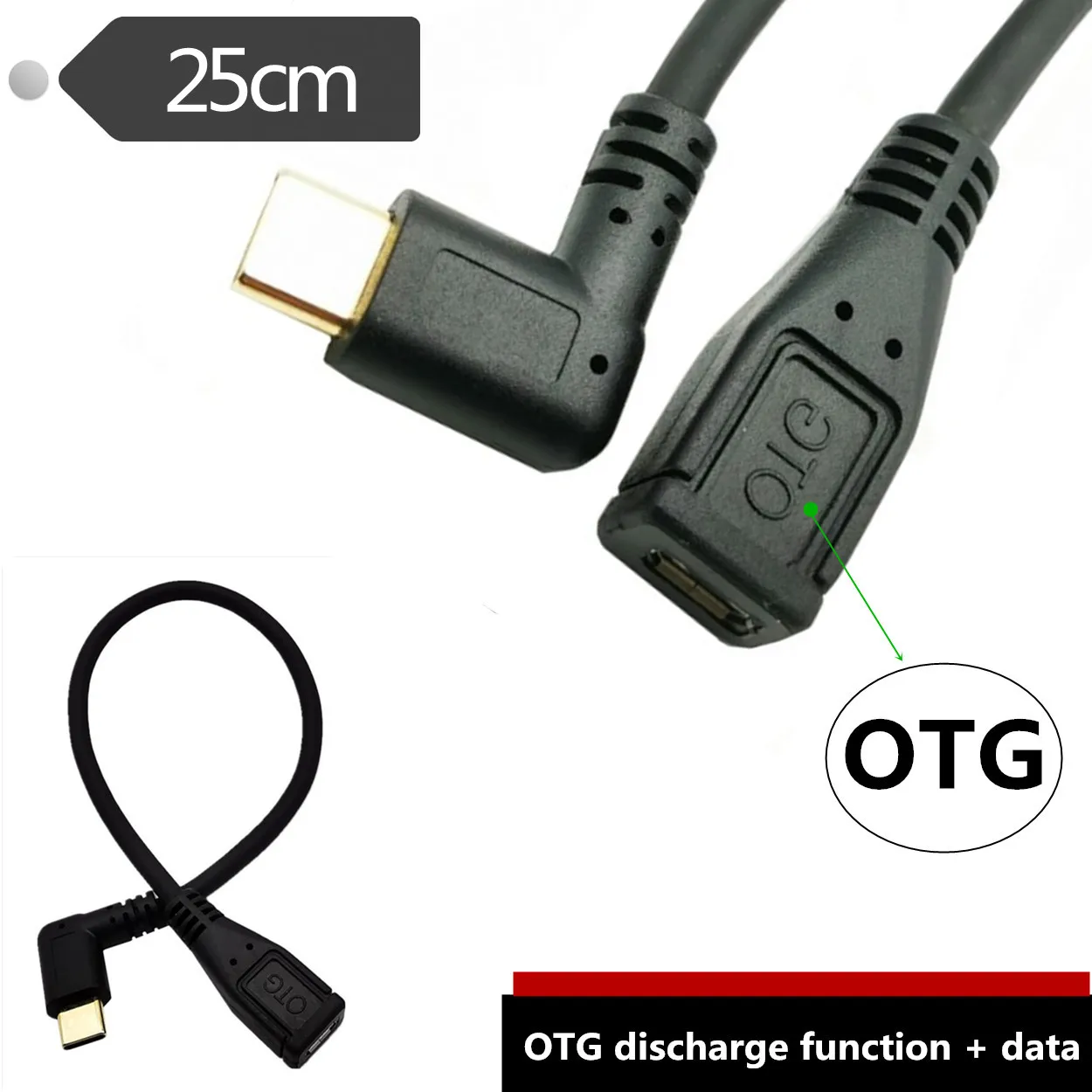 Позолоченный 90 ° Боковой изгиб type-C orbit Micro5pin Женский адаптер для передачи данных для мобильного телефона USB3.1 Кабель-адаптер
